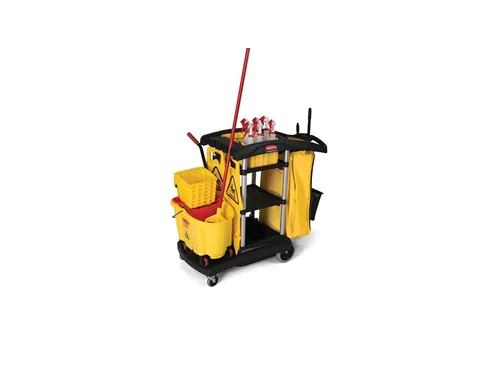 Reinigingswagen High Capacity Cart Rubbermaid Zwart