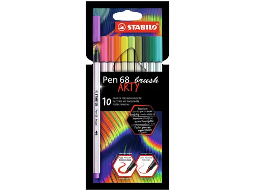 Brushstift STABILO Pen 568/10 Arty assorti set à 10 stuks