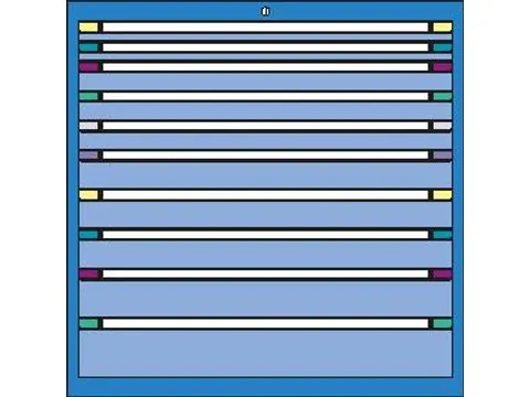 ladekast HxBxD 1000x1005x695mm 10laden RAL7035 front RAL7035