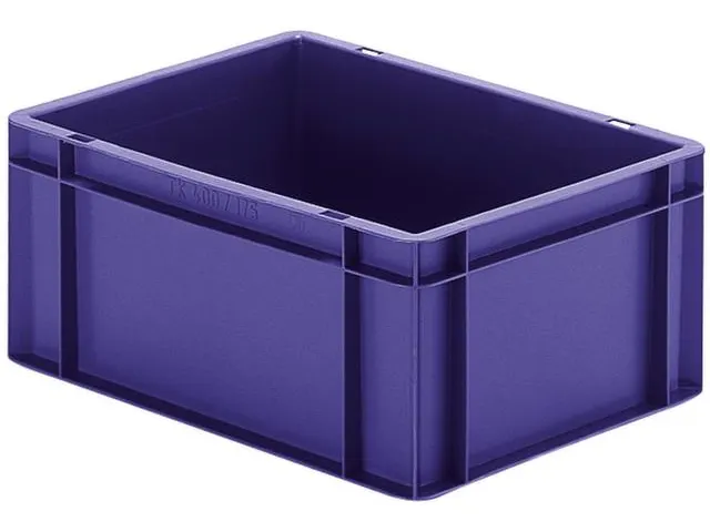 Euronorm-stapelbak 15l 175x400x300mm Wanden/bodem Gesloten Blauw