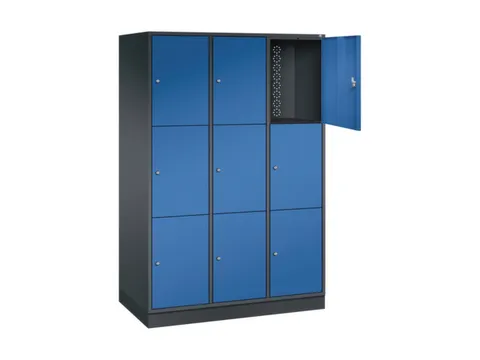 grootvolume-lockersysteem,HxBxD 1950x1220x600mm,3x3vakken,cil.-slot