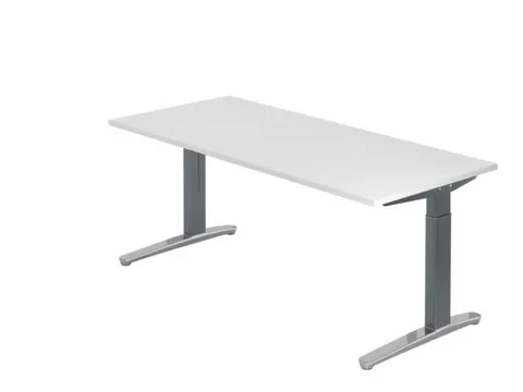 In hoogte verstelbaar bureau,HxBxD 680-850x1800x800mm,blad wit