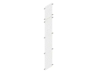 zijwand,v. inhaakstelling,HxD 2500x400mm,verzinkt,rooster,MW 50x50mm - 1