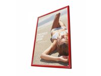 Kliklijst 70x100cm Rechte hoeken 25mm Rood RAL3020