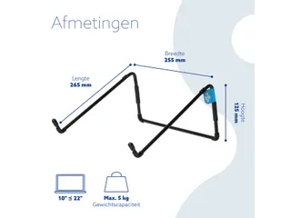 Laptopstandaard R-Go Steel Travel voor 10-22 inch Zwart - 4