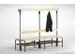 banc double,HxLxP 1670x2000x725mm,barrettes en bois,RAL7016