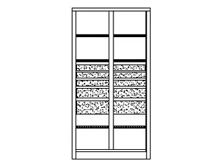 systeemkast,HxBxD 1950x1040x630mm,6xStalen bodem,RAL7035,front RAL5012 - 3
