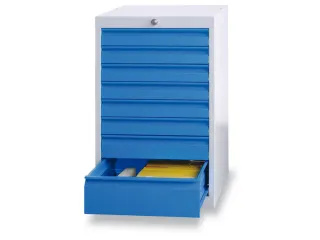 ladekast HxBxD 800x500x600mm 8laden slot RAL7035 front RAL5010 - 1