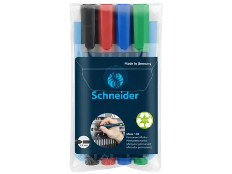 Marker Schneider Maxx 130 permanent ronde punt etui à 4 stuks
