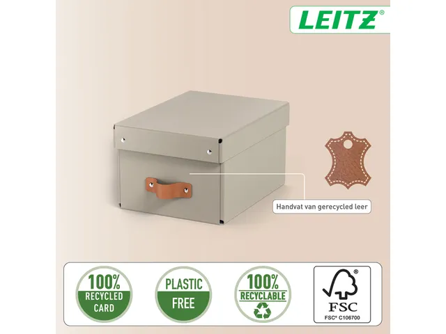 Leitz Puro Opbergdoos met deksel klein 7L set van 2 beige