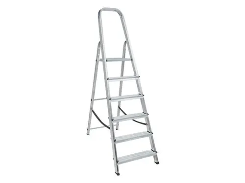 aluminium beugelladder eenzijdig 6treden stand H 1 21m aluminium
