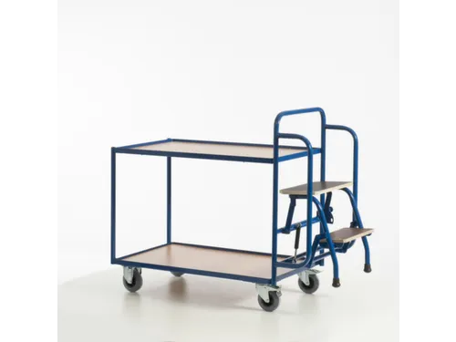Orderverzamelwagen 990x590mm Totale H 1135mm 2 Etages Hout Ral5010
