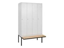 locker met bank,HxBxD 2120x1200x815mm,4vak,vak B 300mm,cil.-slot