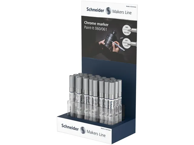 Chrome marker Schneider Paint-It 060/061 display 30 stuks 0.8 en 2 mm