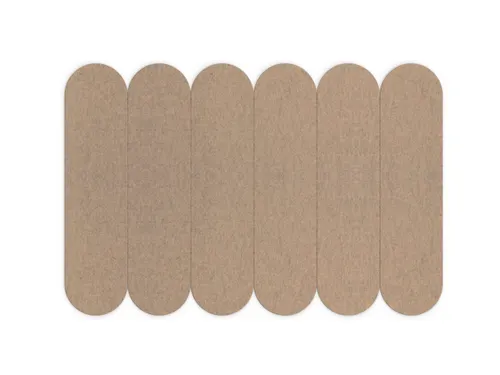 Akoestische PET-vilt ovale stroken beige 30x120cm 6 stuks