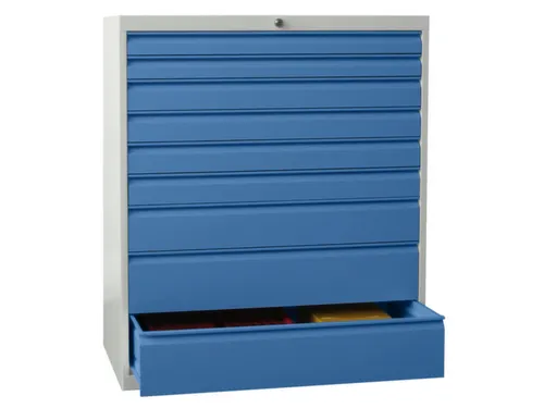 ladekast HxBxD 1200x1023x600mm 9laden RAL7035 front RAL5012