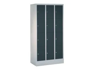 lockerkast,HxBxD 1850x900x500mm,3x4vakken,RAL7035,front RAL7016 - 2