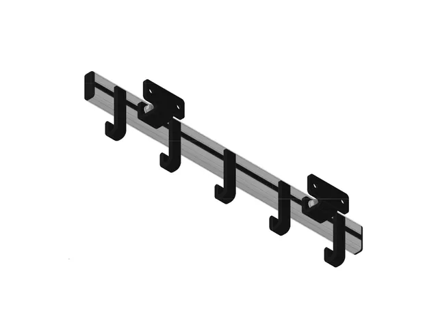 Pro-line Wandgarderobe 5 Haken zwart grijs