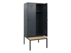 locker met bank,HxBxD 1950x800x815mm,2vak,vak B 400mm,draaigrendel