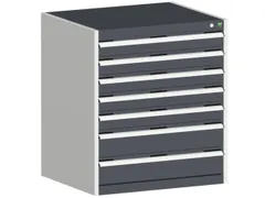 ladekast HxBxD 900x800x750mm 7laden romp RAL7035 front RAL7016