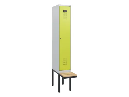 locker met bank,HxBxD 1950x300x815mm,1vak,vak B 300mm,cilinderslot