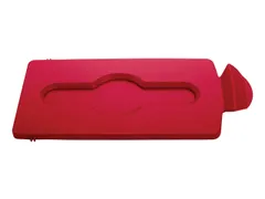 Deksel Rubbermaid Slim Jim Recyclestation gesloten rood