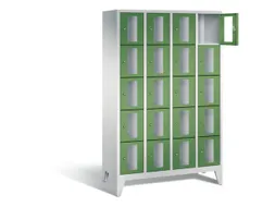 Lockerkast 1850x1190x500mm 4x5 vakken Cilinderslot Poten, RAL6011