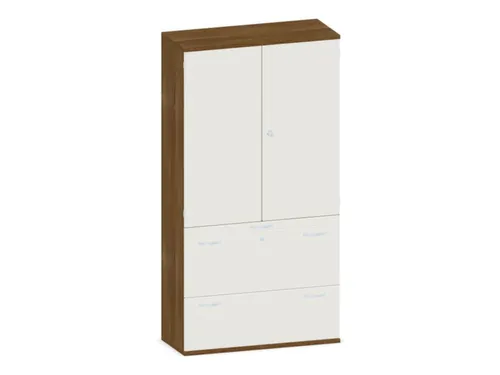 kantoorkast,HxBxD 1920x1000x430mm,decor romp noten,decor front wit
