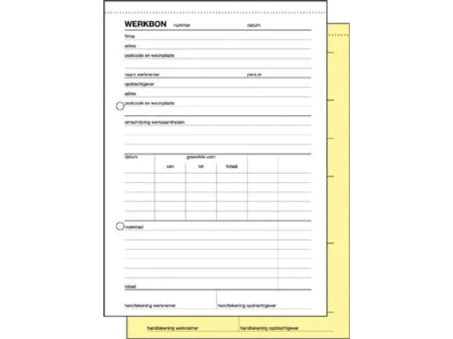 Expres werkbonblok A5 Nederlands dupli (50 x 2 vel)