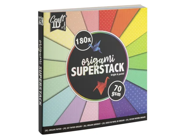 Origami CraftID 15x15cm 70gr 180 vel assorti kleuren