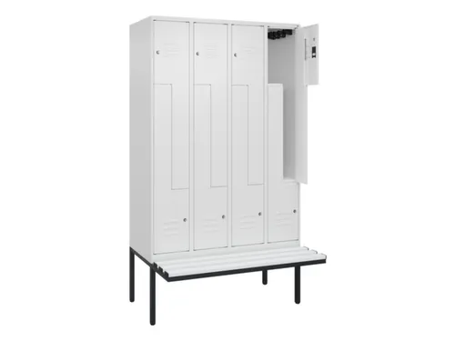 Z-garderobekast,HxBxD 2120x1200x815mm,8vak,vak B 300mm,cil.-slot
