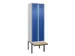 locker met bank,voor scheiding van kleding,HxBxD 2120x600x815mm,2vak
