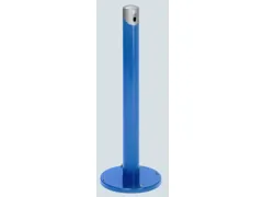 Staande Asbakzuil 2 liter H 1005mm Rond Ral5010 Bovengedeelte Zilver