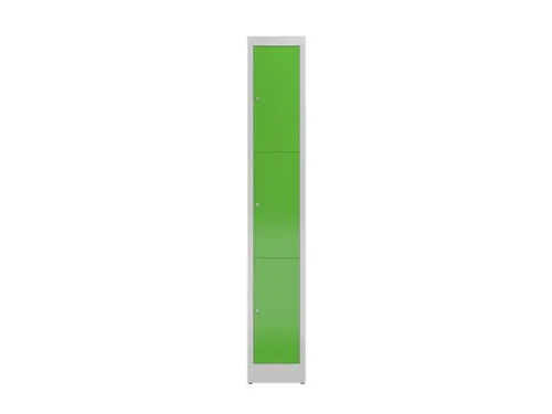 Lockerkast 1800x310x500mm 1x3 vakken cilinderslot, sokkel, RAL6018