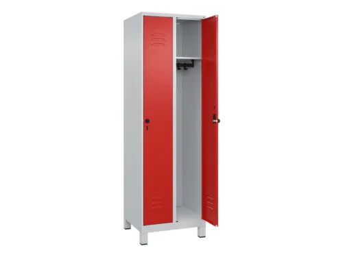 locker,HxBxD 1950x600x500mm,2vak,vak B 300mm,draaigrendel,voeten