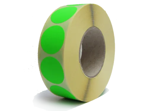 Etiket Rond Fluor Groen 25mm Op rol 2000 Stuks