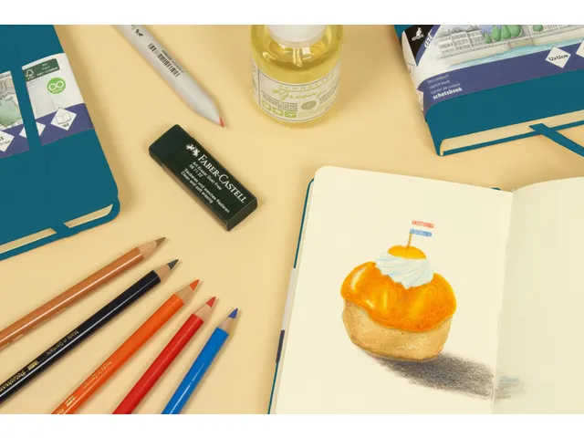 Schetsboek Kangaro A5 landscape dark turquoise PU HC 80 vel 140gr room