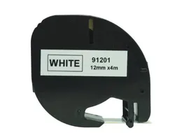 Labeltape Dymo Compatible Letratag 91201 12mm Zwart Op Wit