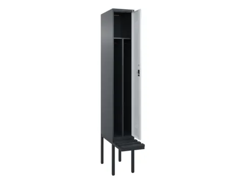 locker met bank,voor scheiding van kleding,HxBxD 2120x300x815mm,1vak