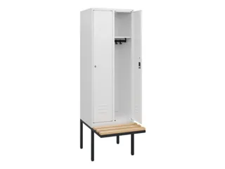 locker met bank,HxBxD 1950x600x815mm,2vak,vak B 300mm,cil.-slot - 2
