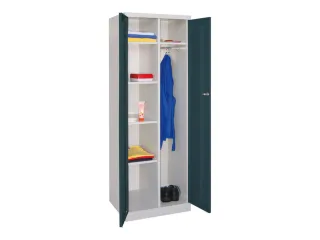 kleding-/wasgoedkast,HxBxD 1800x600x500mm,RAL7035,front RAL7016 - 1