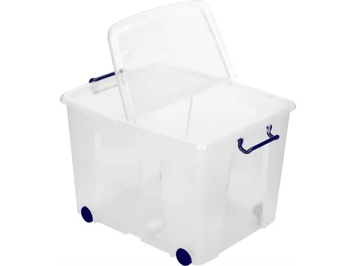 Opbergbox Transparant 65 Liter Met Gespleten Deksel