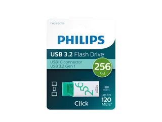 USB stick 3.2 Philips Click USB-C 256GB groen - 1