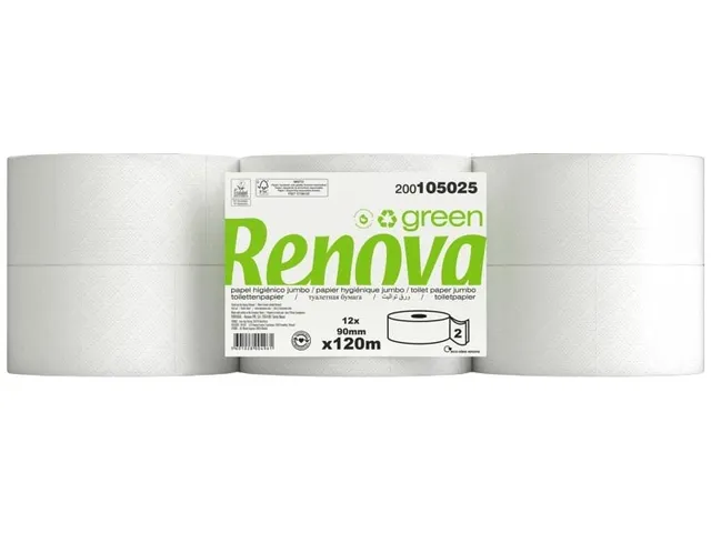 Renova Green toiletpapier Jumbo 2-laags 120 meter 12 rollen