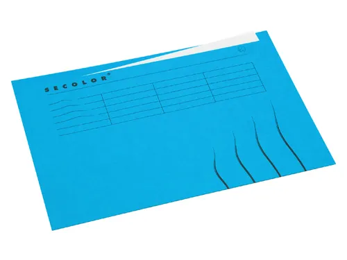 Vouwmap Secolor A4 ongelijk 225gr blauw