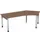 In hoogte verstelbaar hoekbureau 680-820x2166x1130mm noten zilver