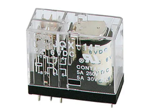 Verticaal Relais 5A/30VDC-220VAC 2 x Wissel 6VDC