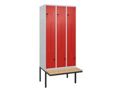 Z-garderobekast,HxBxD 2120x900x815mm,6vak,vak B 300mm,draaigrendel