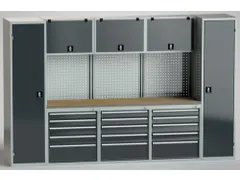 werkbank m. kastwand,HxBxD 2000x3175x630mm,8kasten