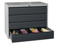 ladekast 800x1023x600mm 4laden cilinderslot RAL7035 front RAL7016
